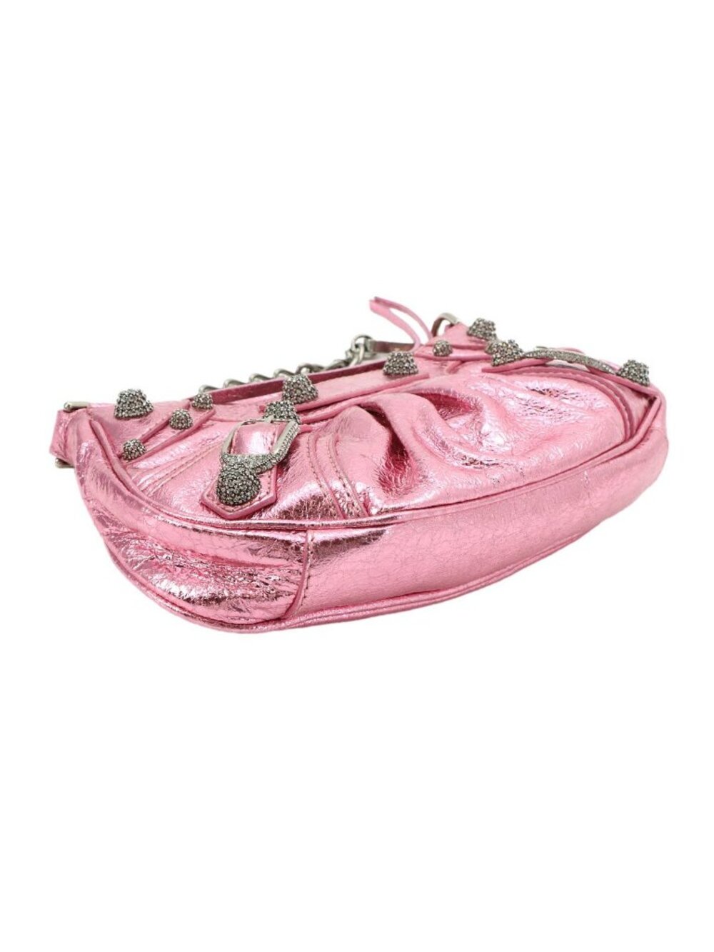 Balenciaga le Cagole Mini 2-Way Chain Shoulder Bag Leather Metallic Pink - Picture 4 of 9